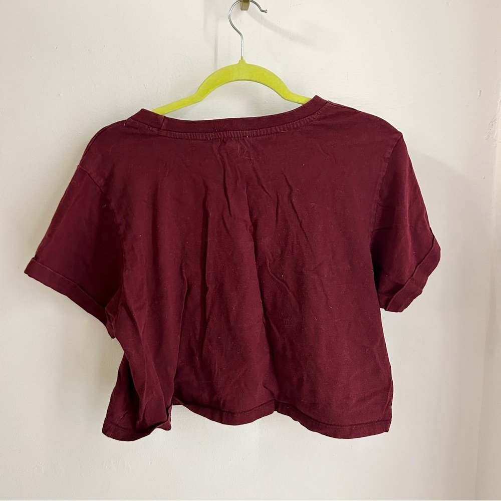 Burgundy Colorado Graphic Crop Top - Picture 4 of 4